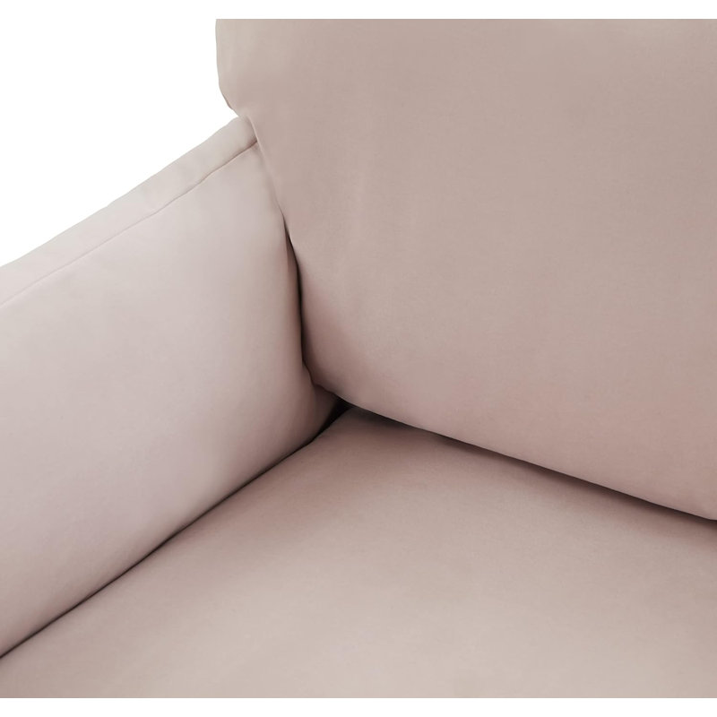 Fauteuil demi-tonneau Azarious, Velours rose