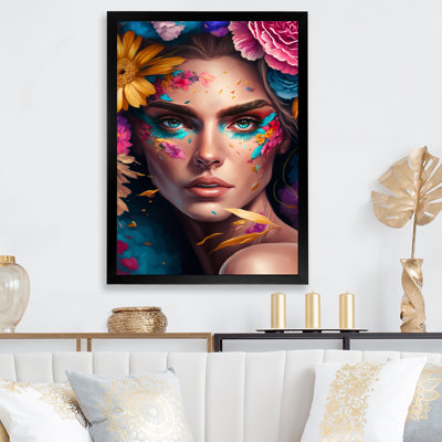 «Floral Sensual Woman Portrait III», impression sur toile