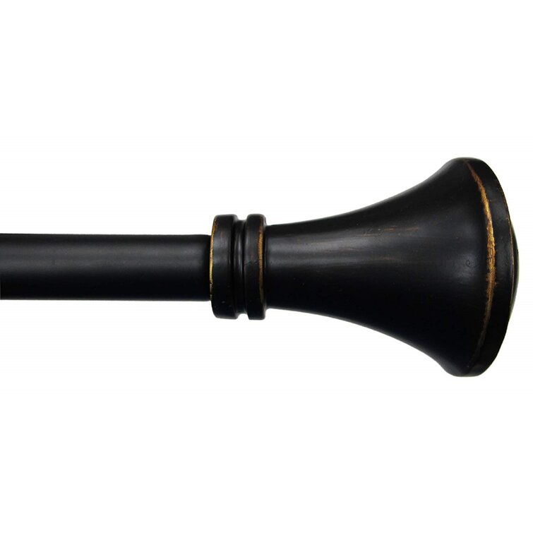 Black Veans Adjustable Single Curtain Rod