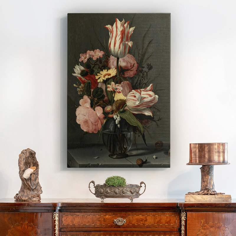 «Vintage Floral Print», impression sur toile tendue, H 28 po x l 19 po