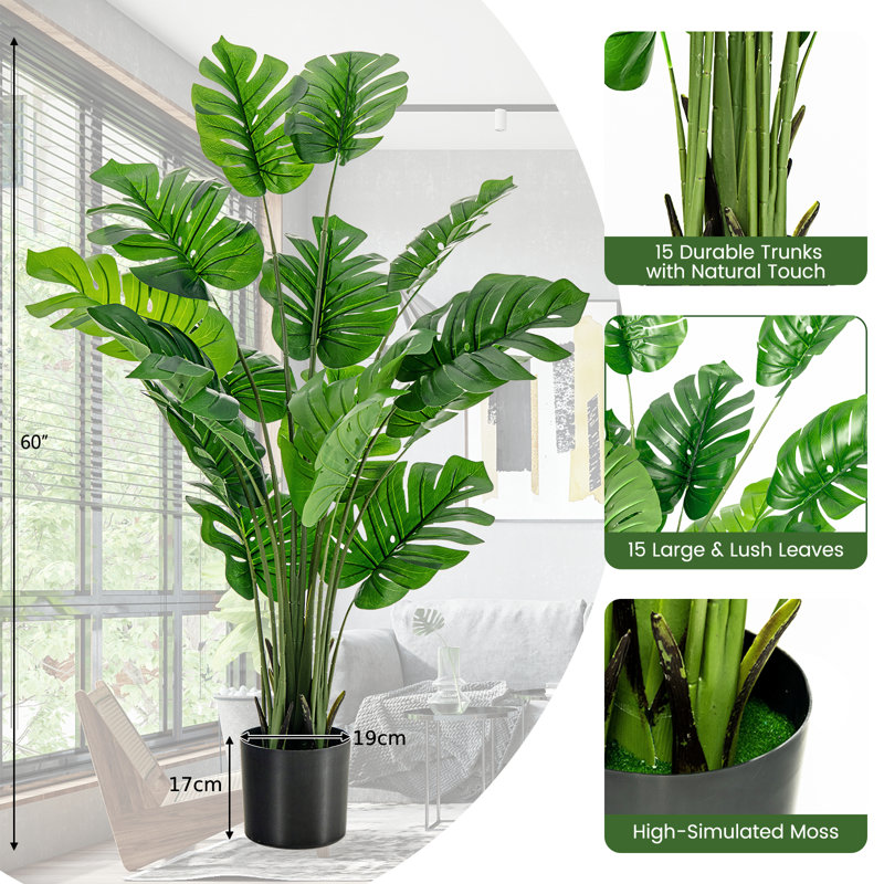 2- Piece Artificial Palm Tree in Planter Set