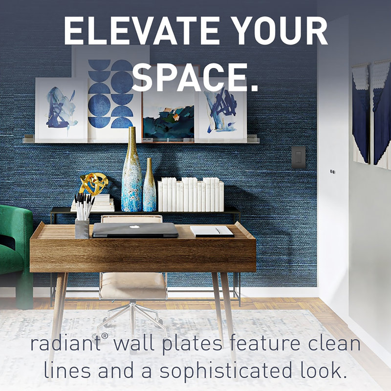 Radiant Black 4-Gang Screwless Polycarbonate Wall Plate