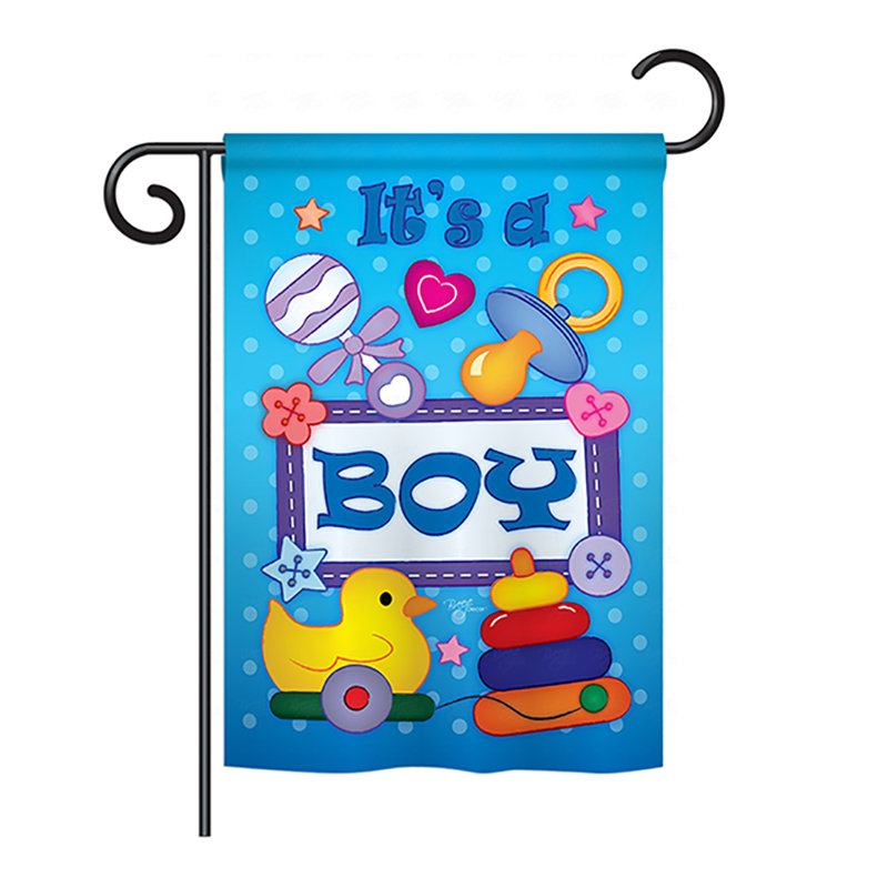 Drapeau en polyester Swarthofthi Baby Boy, H 18,5 po x l 13 po