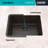 Lexicon Platinum 23" x 18" Single Bowl Quartz Kitchen Sink, Drop-In or Undermount, Granite Composite-101021196