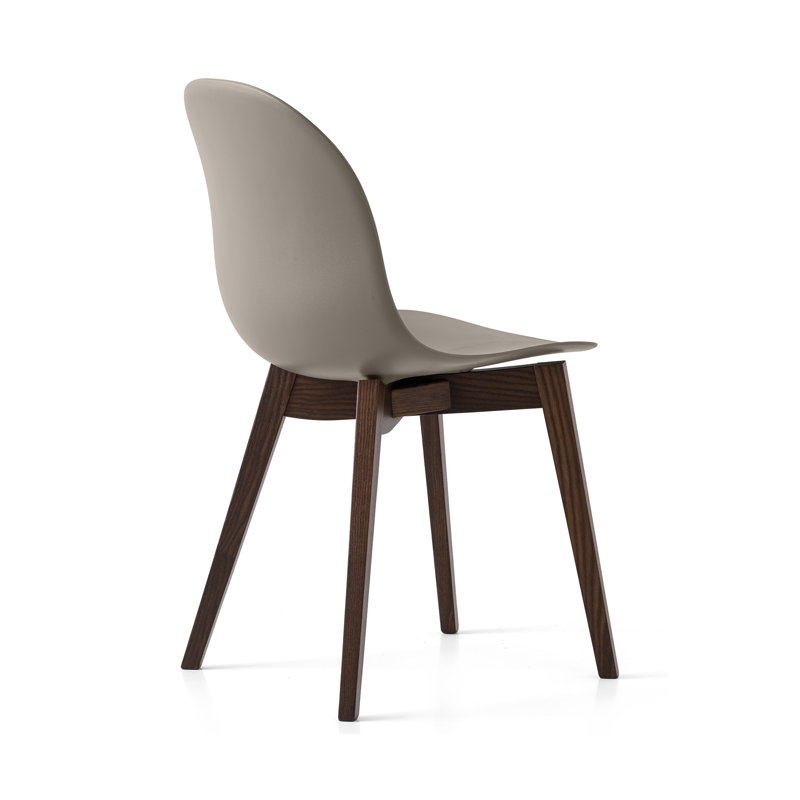 Academy Side Chair with Wooden Frame, Matte Taupe, Smoke
