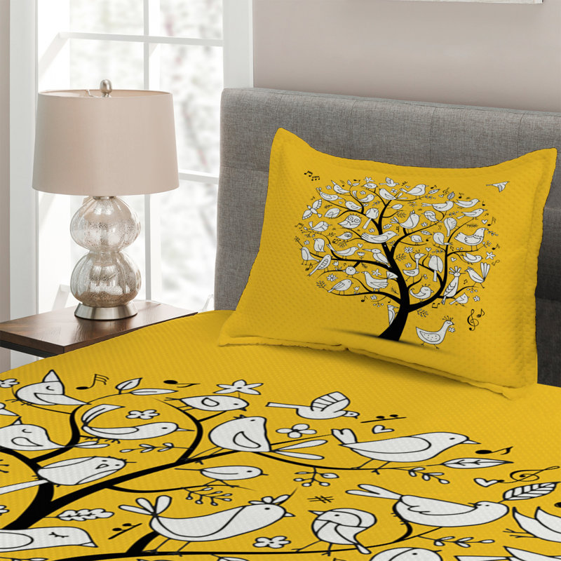 Farmhouse / Country Polyester Coverlet, Twin Bedspread + 1 Sham