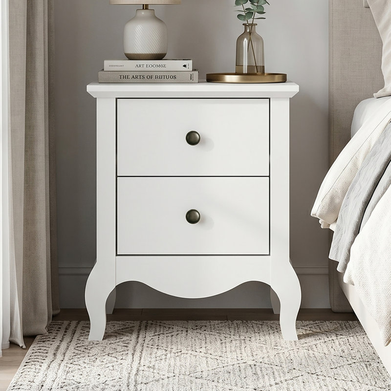 Sterra Manufactured Wood Bedside Table, White