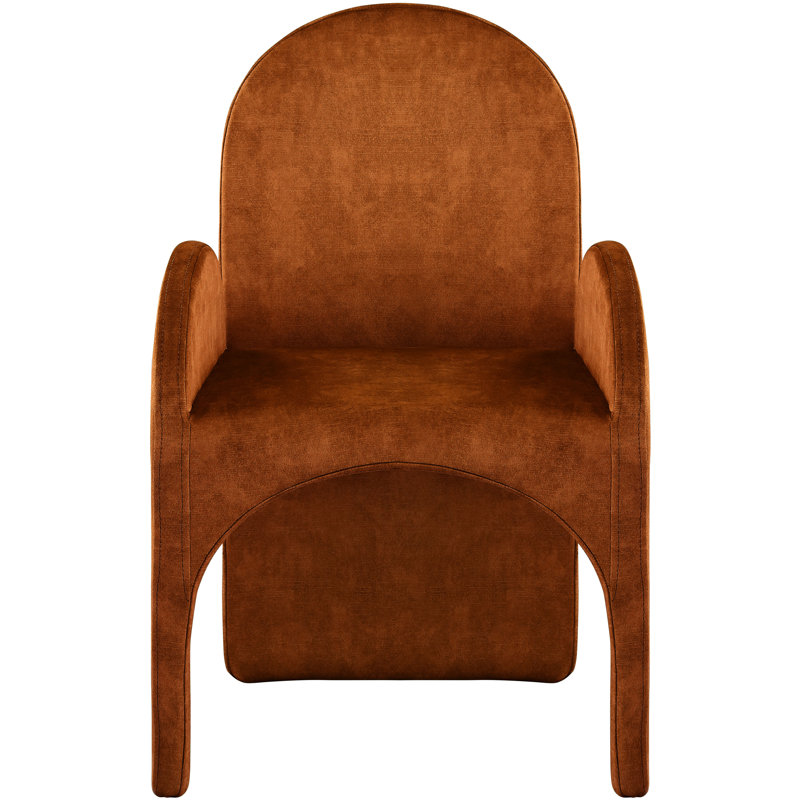 Caserta 18.5'' H Velvet Upholstered Armchair, Cognac Velvet
