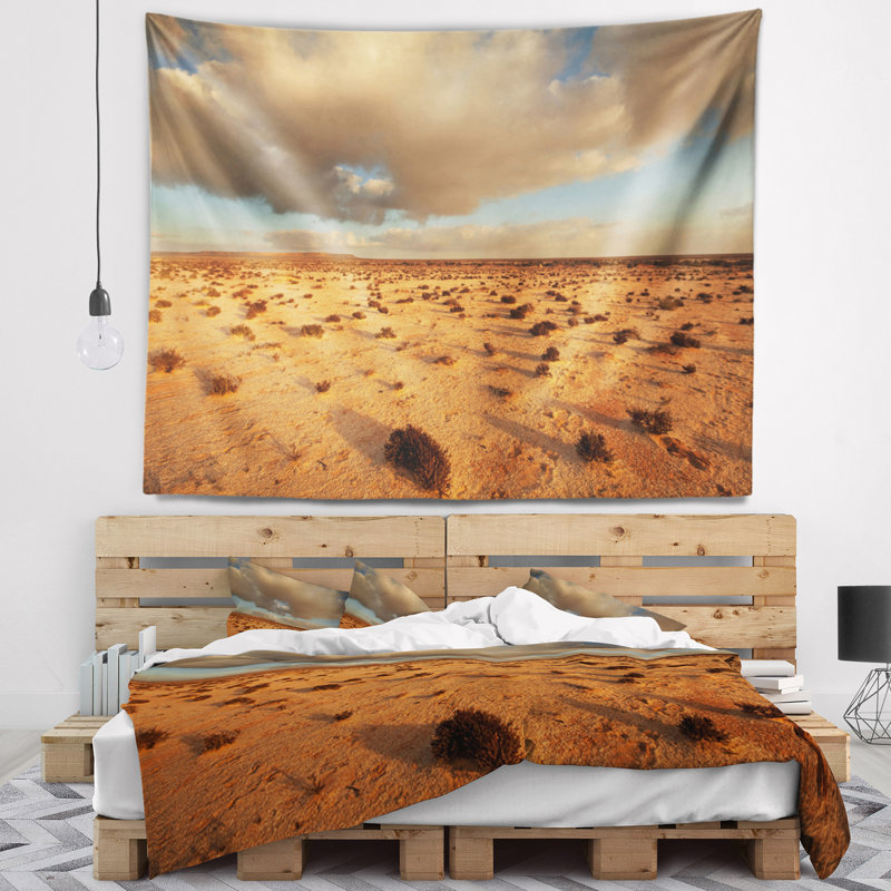 Désert sous le tapisserie de couleur sahara occidental, H 78 po x l 92 po