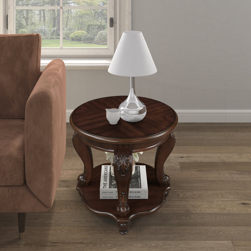 Table de bout ronde Retro, Cerisier, Cerisier