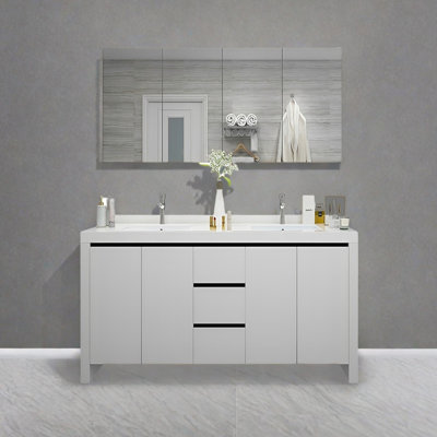 Modern simple floor-to-ceiling bathroom cabinet