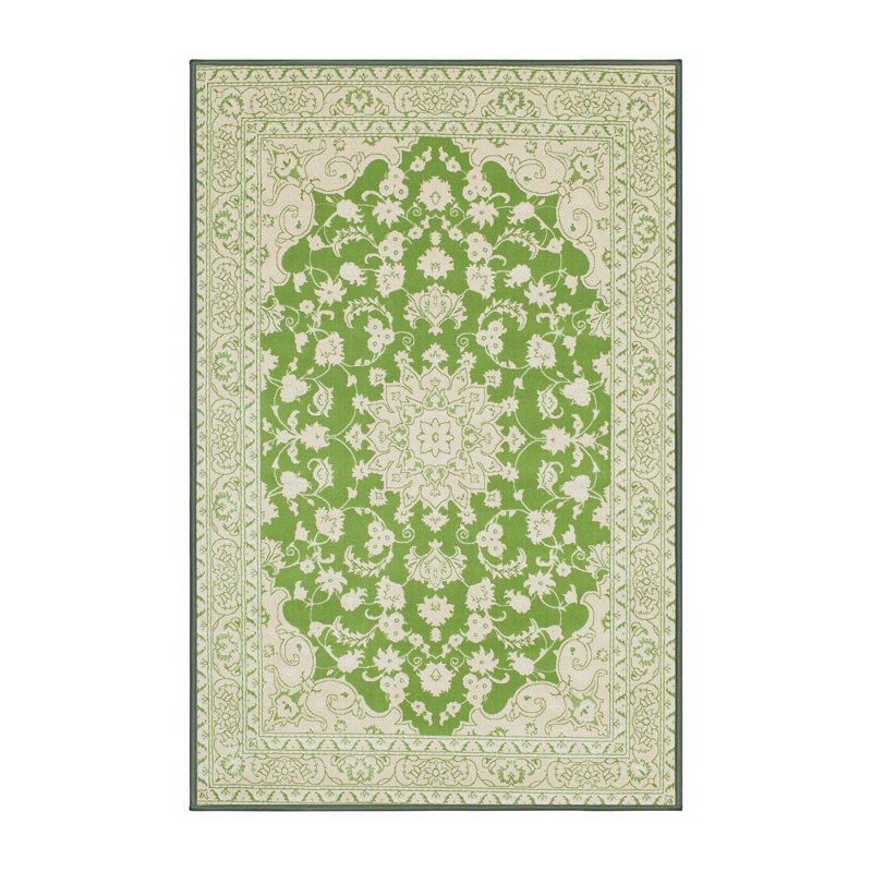 Tapis oriental multicolore tissé à la machine Cartrina, Rectangle 6 pi x 9 pi