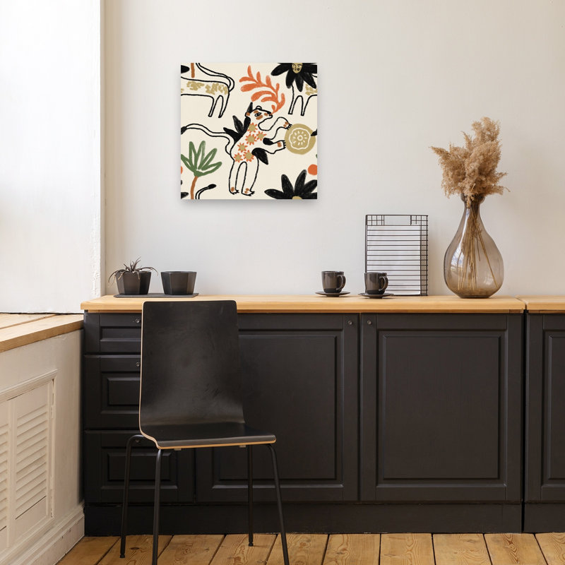 «Whimsical Woodland Creatures», reproduction d'art ludique et moderne, 18" H x 18" W