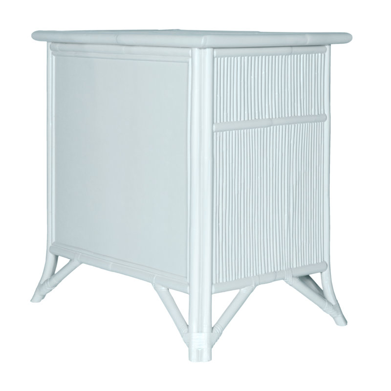 1 - Drawer Rattan Nightstand, Light Blue