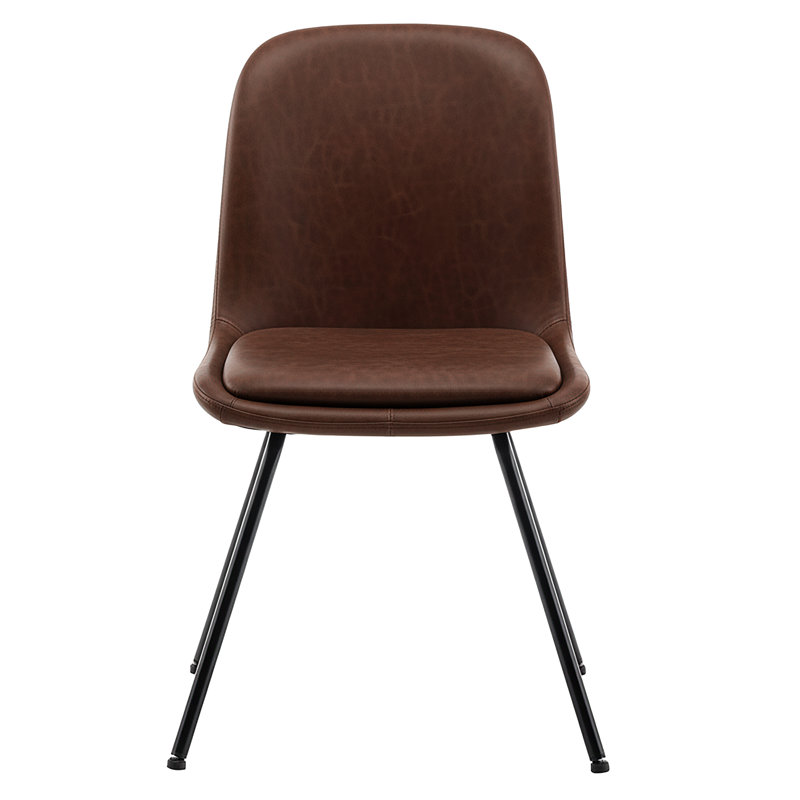 Chaise de salle à manger moderne à dossier courbé avec pieds en métal, chaise d'appoint rembourrée pour salle à manger, bureau à domicile