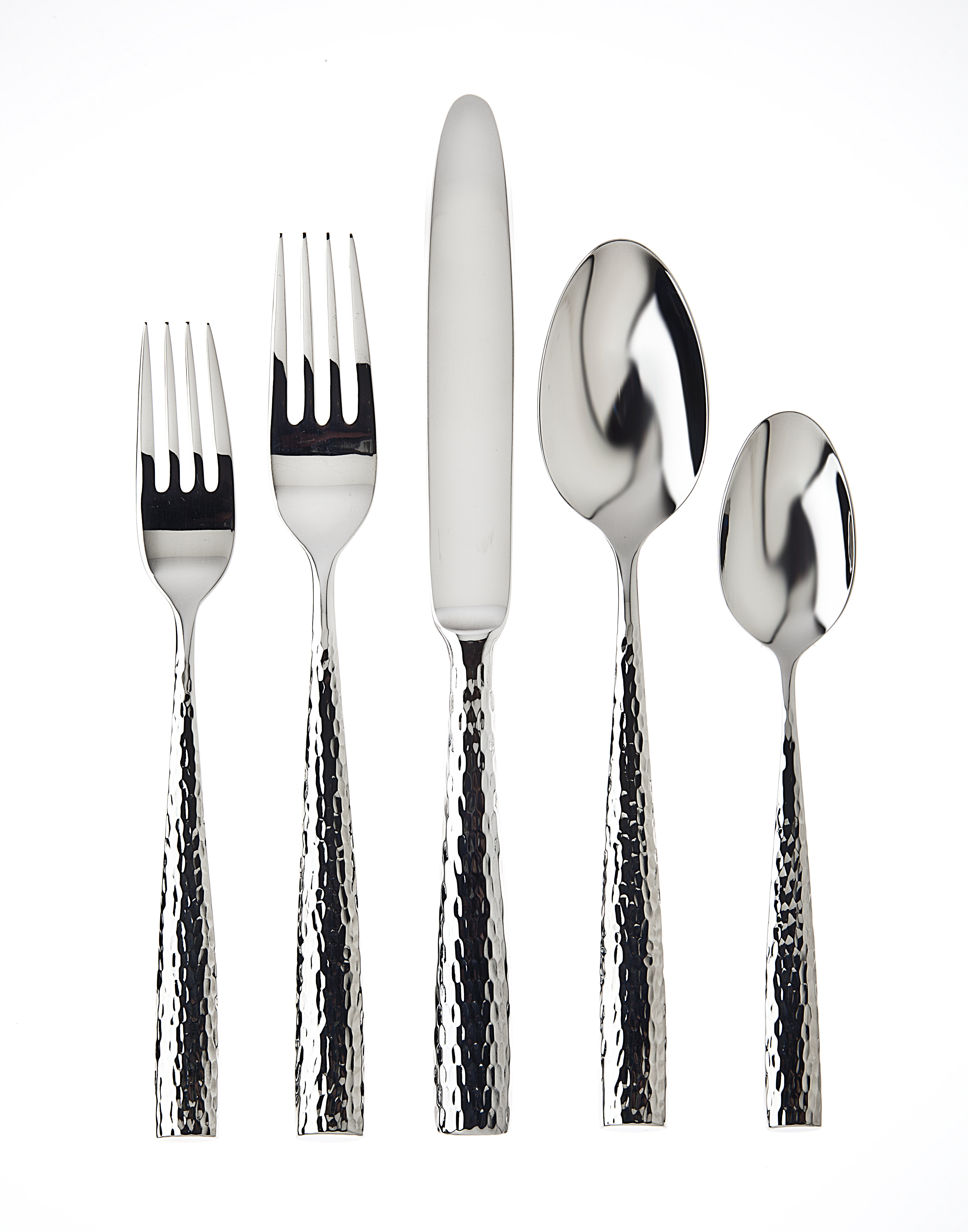 Ricci Argentieri Anvil 5 Piece 18/10 Stainless Steel Flatware Set, Service for 1 | Perigold