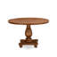 Ensemble de table de salle à manger 7 pièces composé d'une table de salle à manger ronde avec piédestal et 6 chaises rembourrées en tissu de lin, noyer antique-476301664-476301665