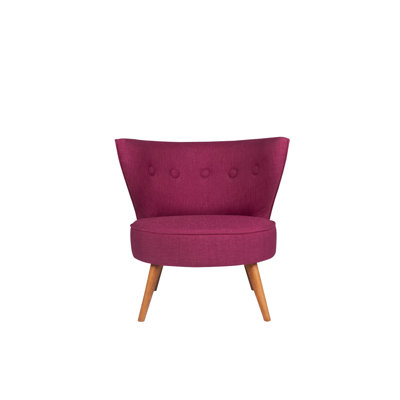 Élégant fauteuil à oreilles, revêtement mauve, structure en bois massif | 31,5 po x 29,1 po x 29,1 po | Tissu 100% polyester avec rembourrage en mousse à 32 nœuds | Conception facile à nettoyer et élégante pour le salon et l'hôtel