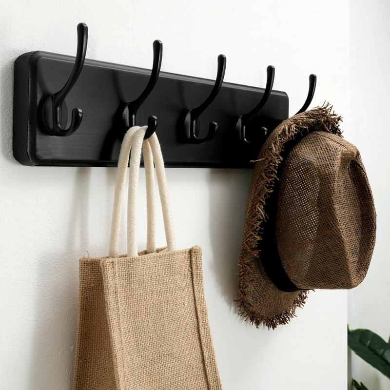 Rondallyn Freestanding 5 - Hook Coat Rack, Black
