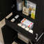 Garde-manger 71 po avec tiroir et tablette réglable, armoire de rangement autoportante haute avec 2 armoires à double porte, noir patiné