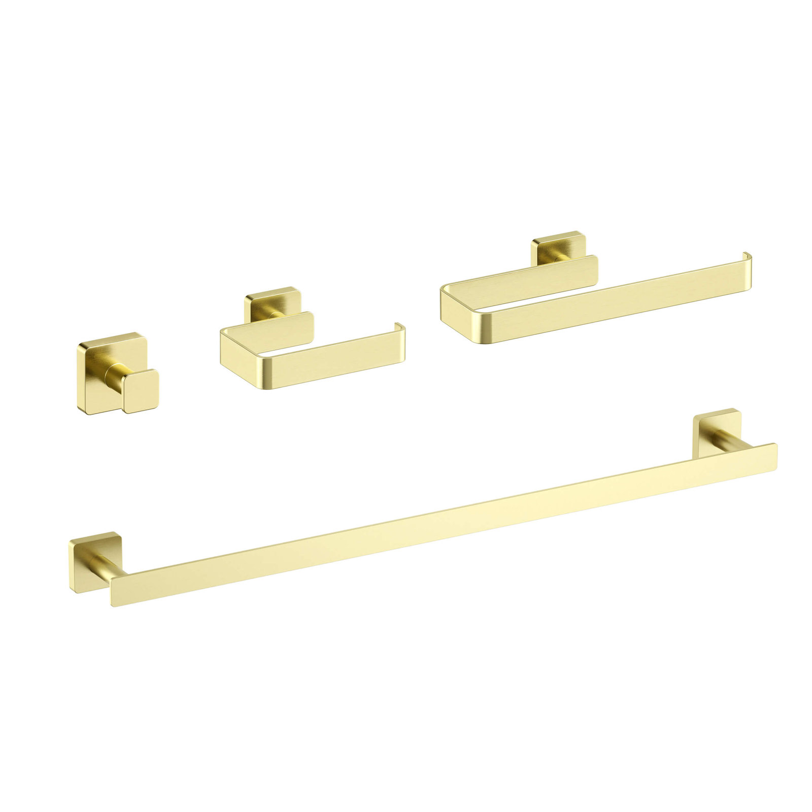 Blaze 4 - Piece Bathroom Hardware Set, Brushed Gold