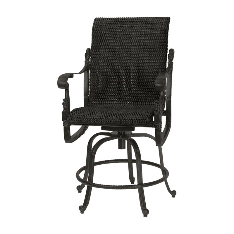 Florence Woven Swivel Rocking Balcony Stool, Chestnut, Desert Bronze