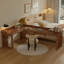 Bureau en bois massif en L noyer clair avec 1 tiroir-688747528-688747637