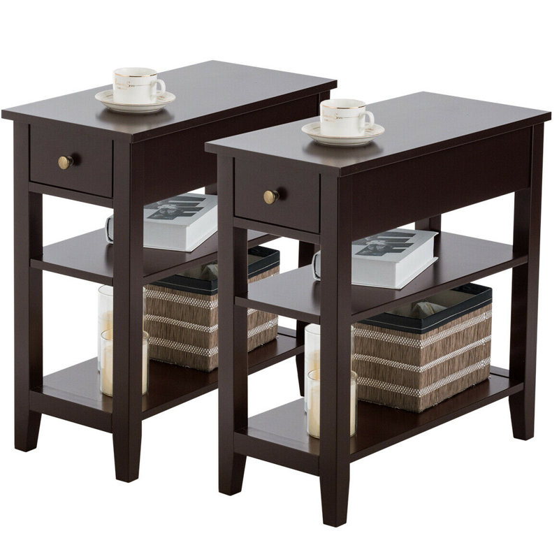 Table de chevet 1 tiroir Nyongesa, Brun