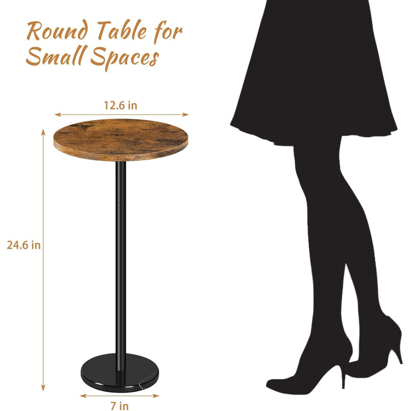 Petite table ronde en marbre noir, Brun