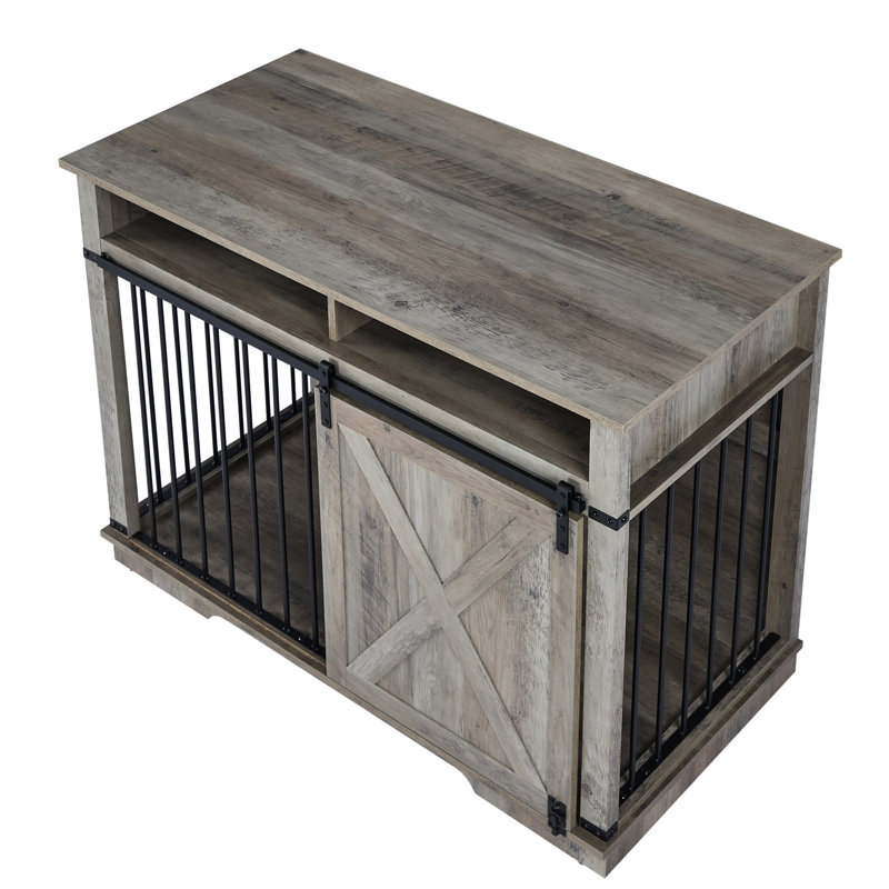 Wooden Dog Kennel With Storage And Disconnecting - Large Space, Grey Colour Crate Dissection Grey, Elegant Appearance