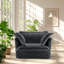 Fauteuil recouvert de velours côtelé gris l 49,01 po x P 33,07 po x H 34,64 po Urban Ins