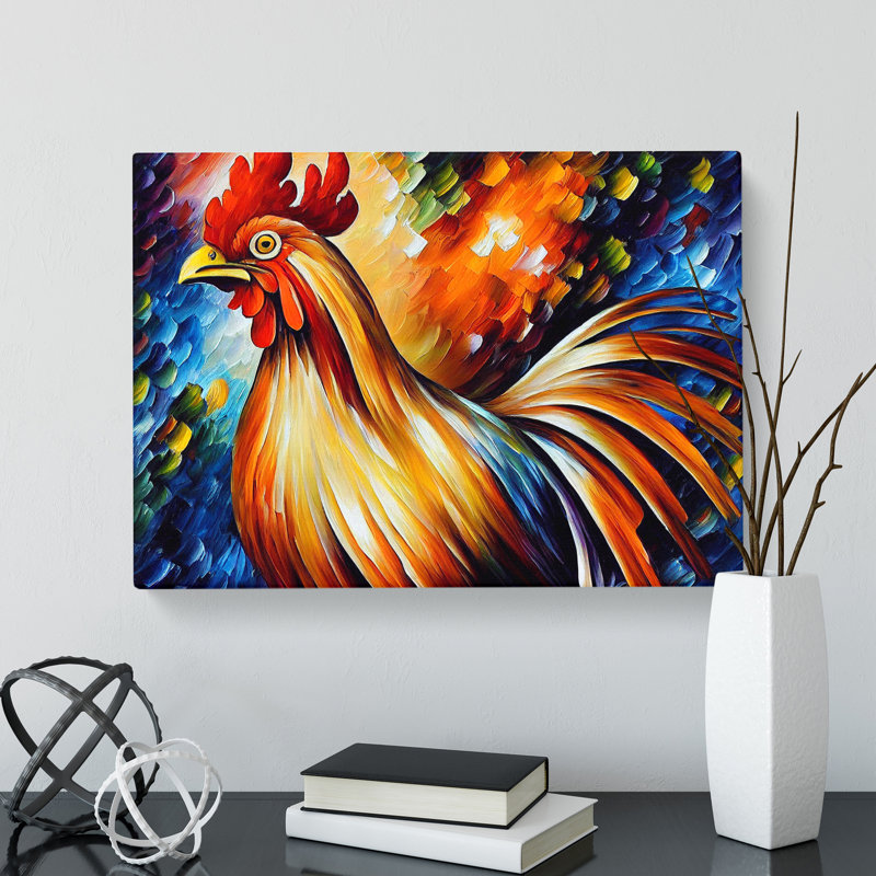 Rooster Painting Vol.3 Abstract - Wrapped Canvas, 40cm H x 60cm W x 3cm D