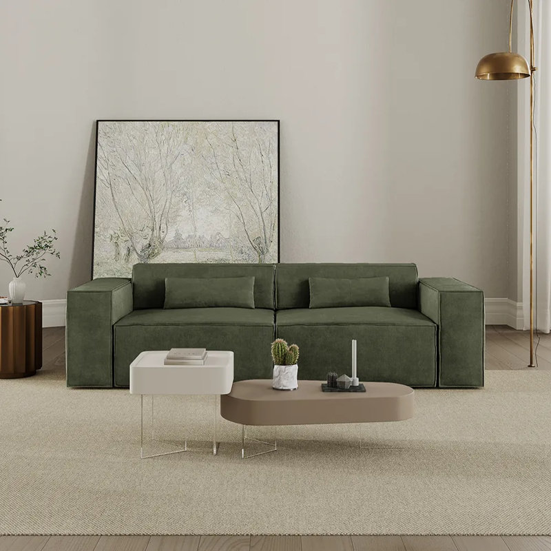 Canapé-lit Barrett Power, Vert foncé, H 27,16 po x l 97,24 po x P 39,37 po, 3