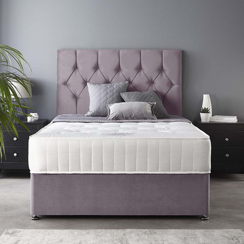 Boutique Pocketsprung Divan Bed Set, No Drawer, Blush, Super King (6')