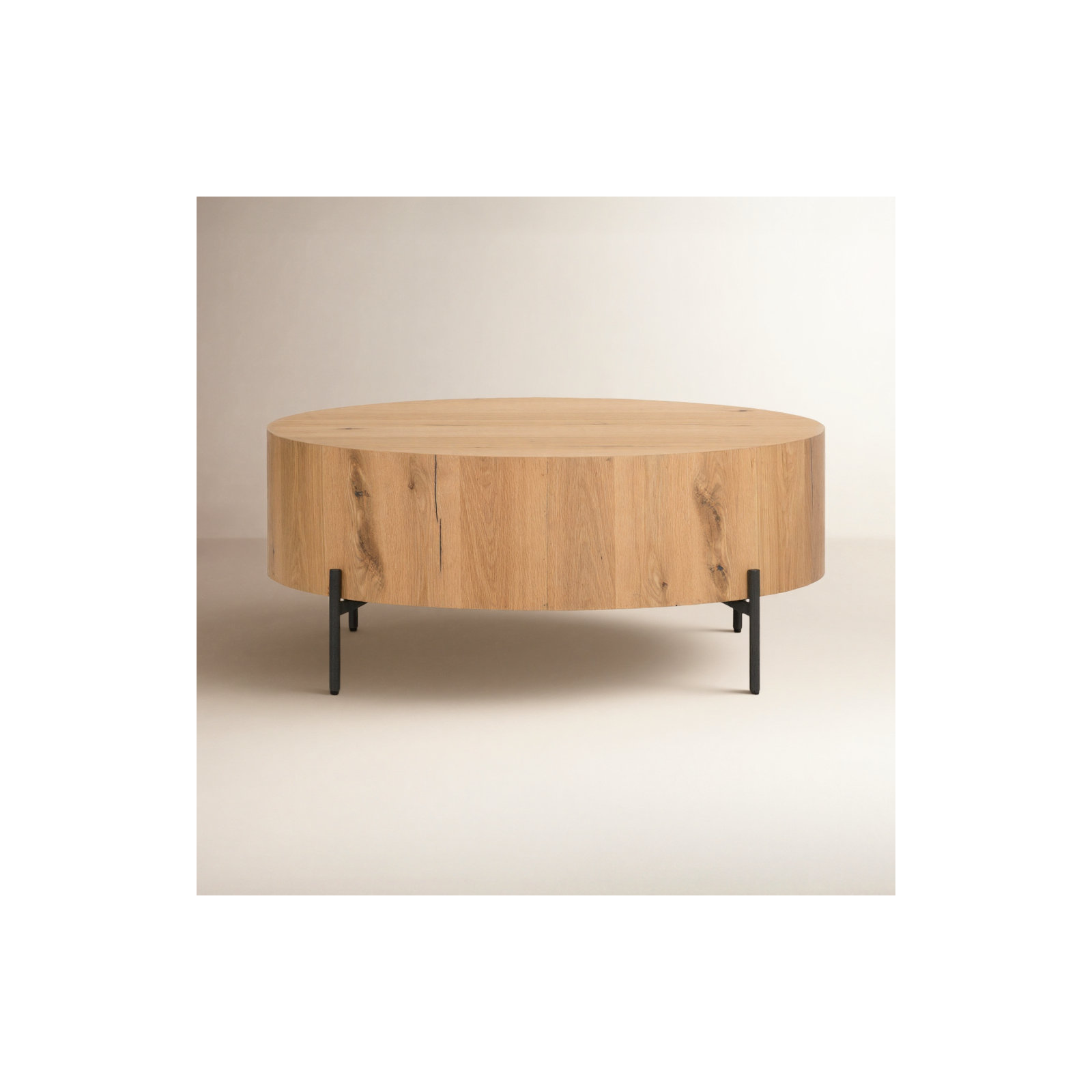 Aceton Single Coffee Table, Light Oak Resin