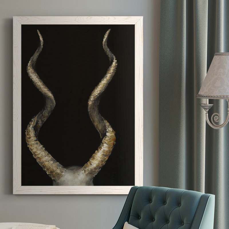 Spiral Antelope Horns, reproduction d'art sur toile, H 37,5 po x l 27,5 po x P 1 po, Blanc