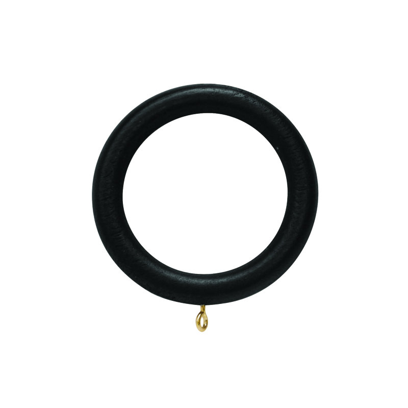 Wood Single Curtain Pole, 5 cm L x 360 cm W, Black