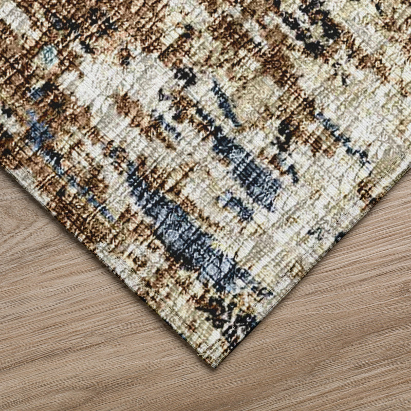 Tapis intérieur / extérieur en polyester tissé à la machine Wynnston, Tapis de couloir 2 pi 3 po x 7 pi 6 po