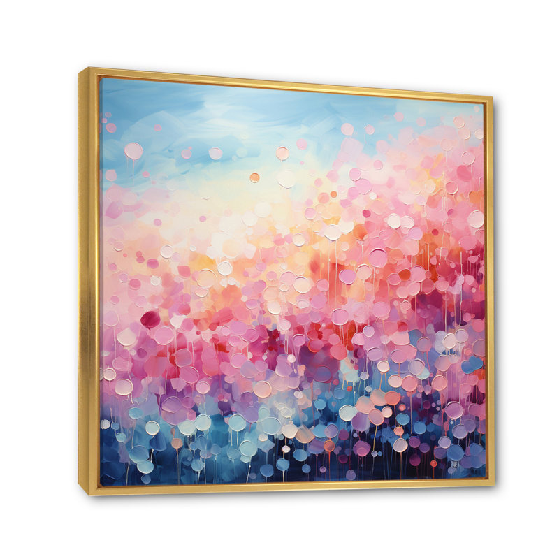 Cotton Candy I - Abstract Landscape Canvas Wall Art, H 30 po x l 30 po x P 1 po, Cadre flottant doré