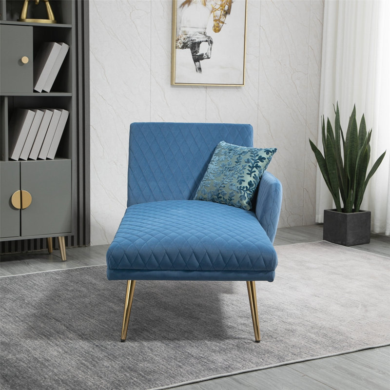 Chaise longue rembourrée Kix, 100 % polyester bleu