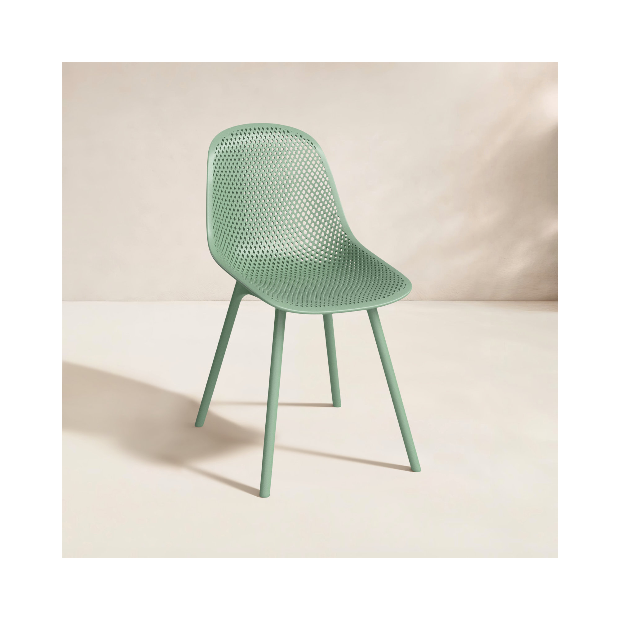 Artha Premium All-Weather Wicker Outdoor Dining Side Chair, Green