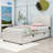 Twin Velvet Upholstered Platform Bed with Trundle-106897438