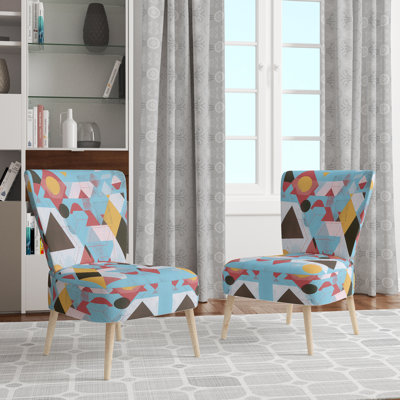 Chaise d'appoint rembourrée Geometric Hexagons