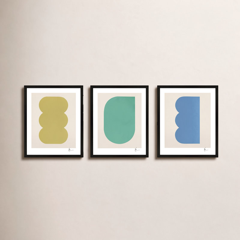 Trou de serrure 4-6. Ensemble de 3 pièces par Lee Lessem - Ensemble de 3 cadres de peinture, Cadre noir