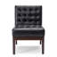 Chaise d'appoint contemporaine en noir avec revêtement et dossier 28,63 po x 22,32 po-1511350393