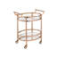 Chariot de service en verre transparent et finition or rose Lakelyn