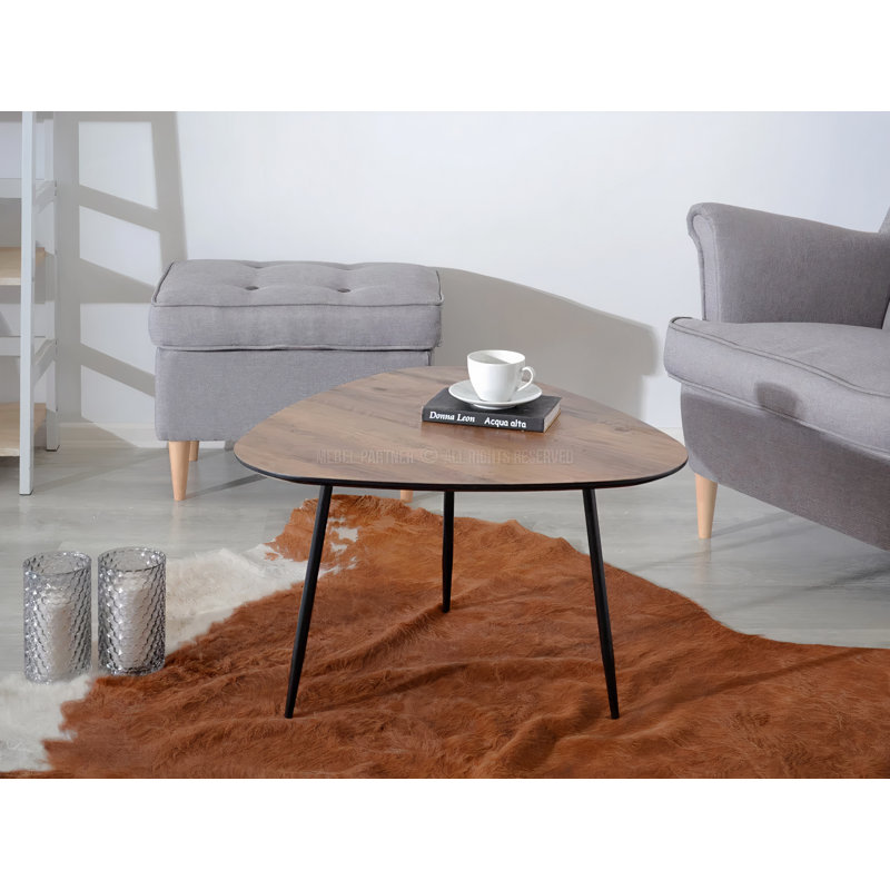 Greeson Three Leg Coffee Table, Nutty, 42cm H x 65cm L