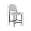 Tabouret de bar 26 po en bois d'hévéa gris clair et noyer, niveleur de sol réglable, siège spacieux pour îlot de cuisine (gris clair, ensemble de 2)-810233002