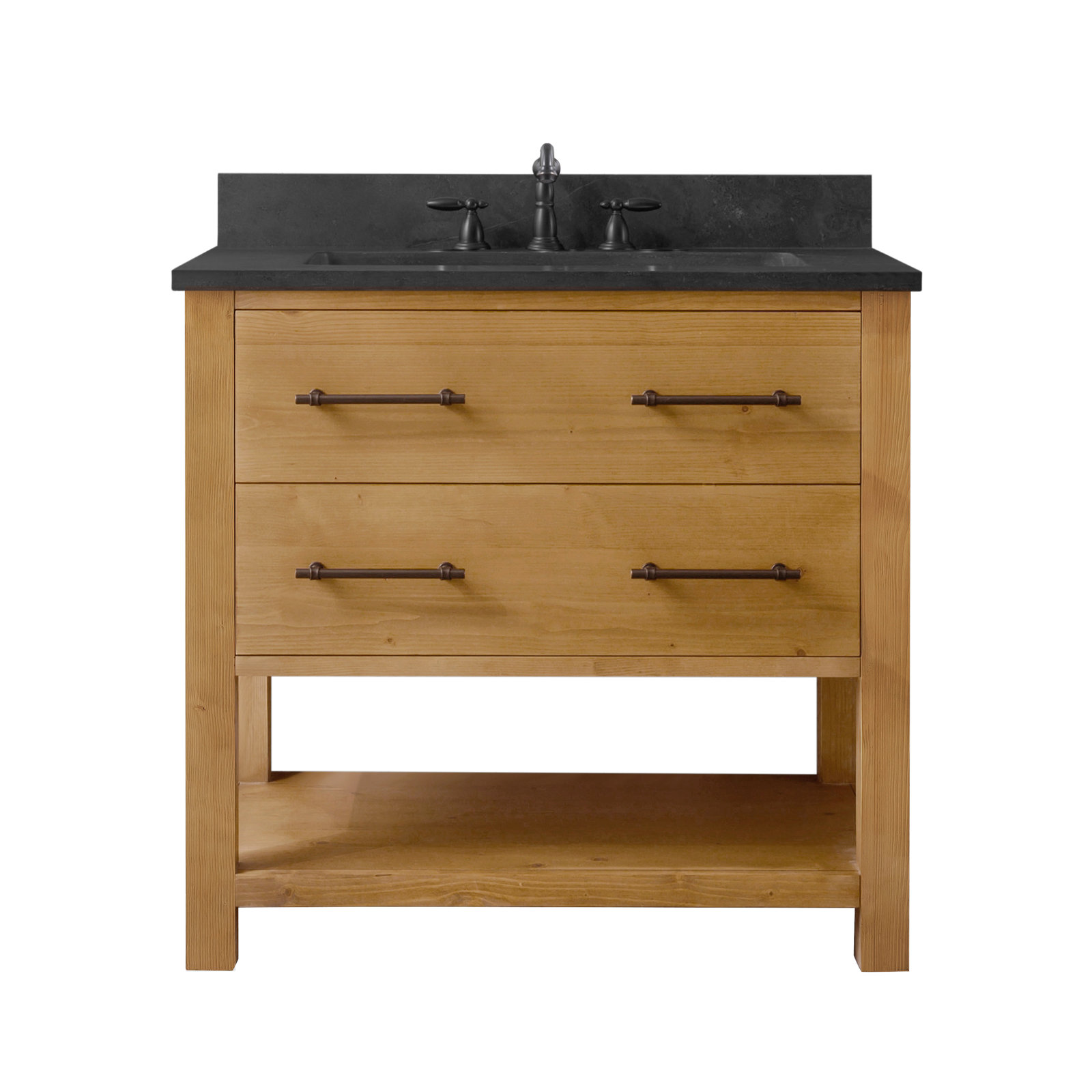Keri 36" Single Bathroom Vanity Set, Tan/Antique Black