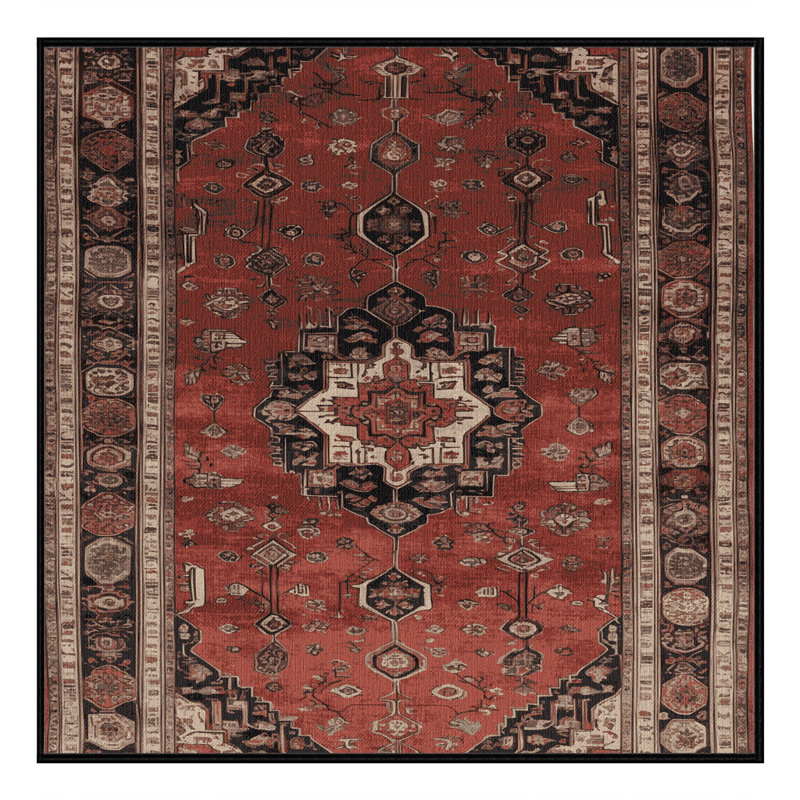 Machine Washable Persian Brown Area Rug, Square 3'